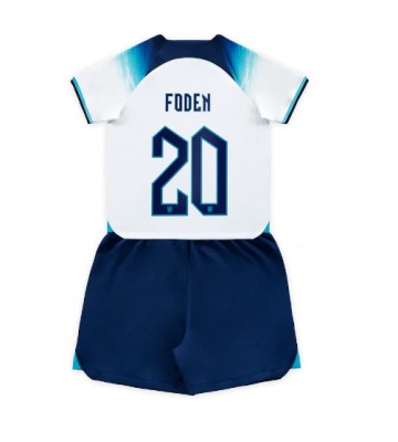 Anglia Phil Foden #20 Koszulka Podstawowych Dziecięca MŚ 2022 Krótki Rękaw (+ Krótkie spodenki)